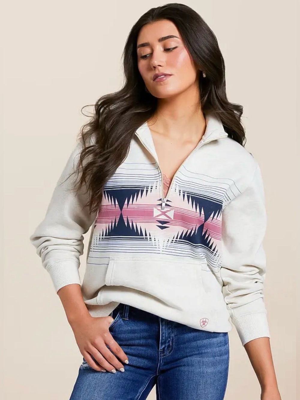 Ariat  June Quarter zip Sweater Size L